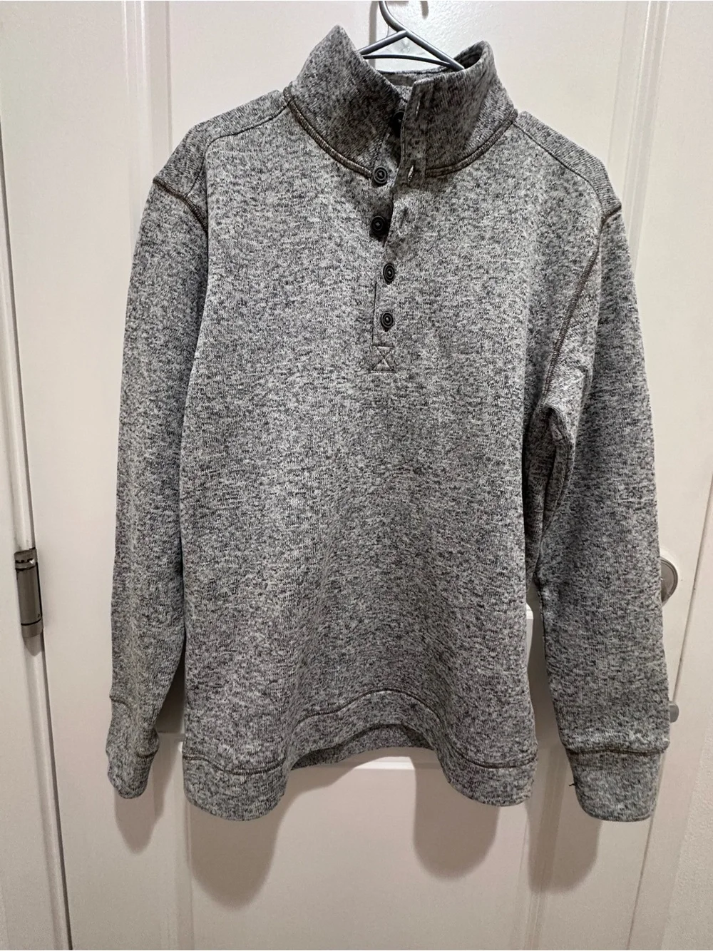 Weatherproof Men's Heather Gray Zip-Up Mock Neck Sweater